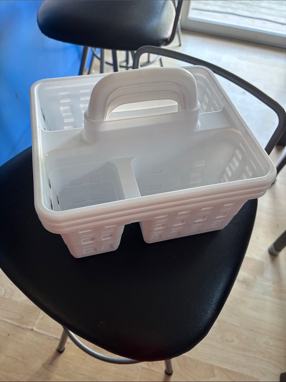 White Plastic Caddy Organizer with Handle - Home Accents 3 pack